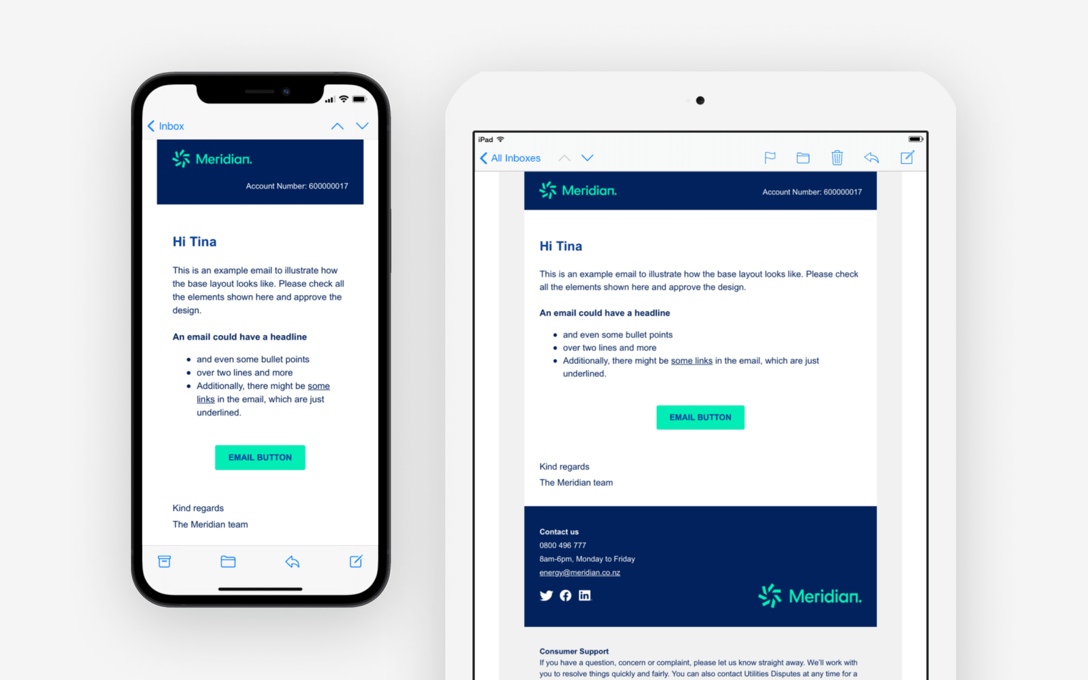 Base layout on mobile devices.