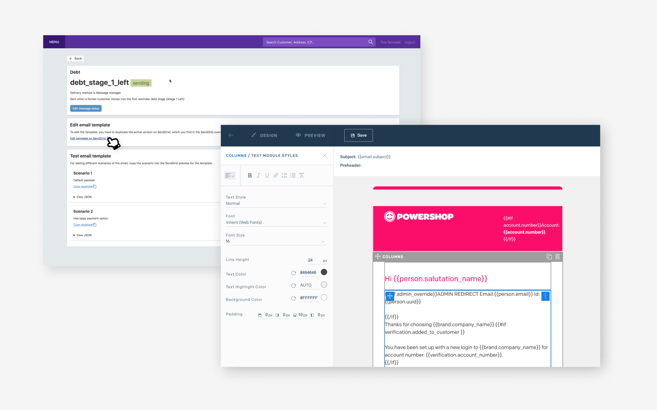 Email management UI